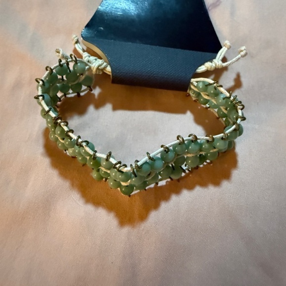 Green Jade Beaded Bracelet NWT